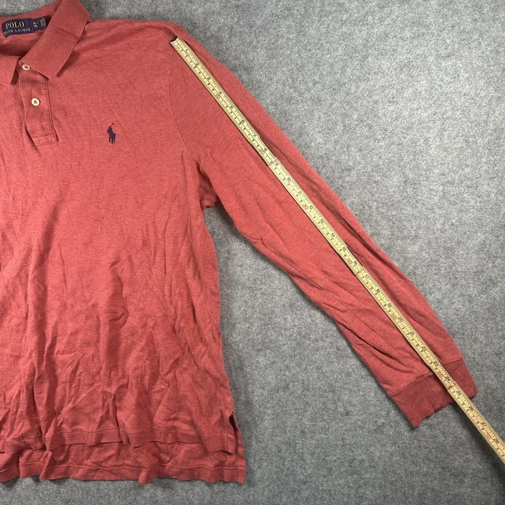 Polo Ralph Lauren Long Sleeve Polo XL Red Heathered Cotton Classic Fit